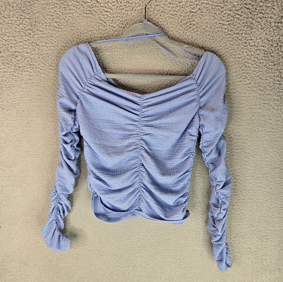 Elodie Womens Top Sz M Purple Ruched Front,Back & Arms. Purple Casual Comfort - Picture 2 of 11